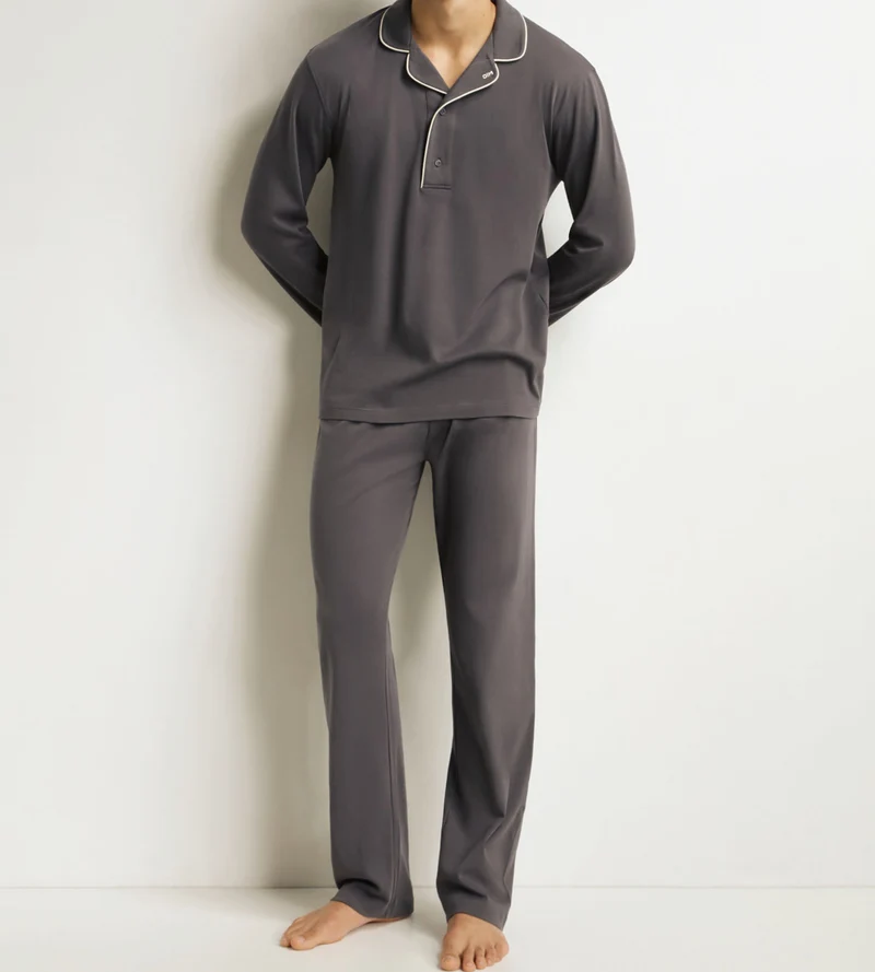 Pyjama-Hosen-Set für Männer Grau Dim