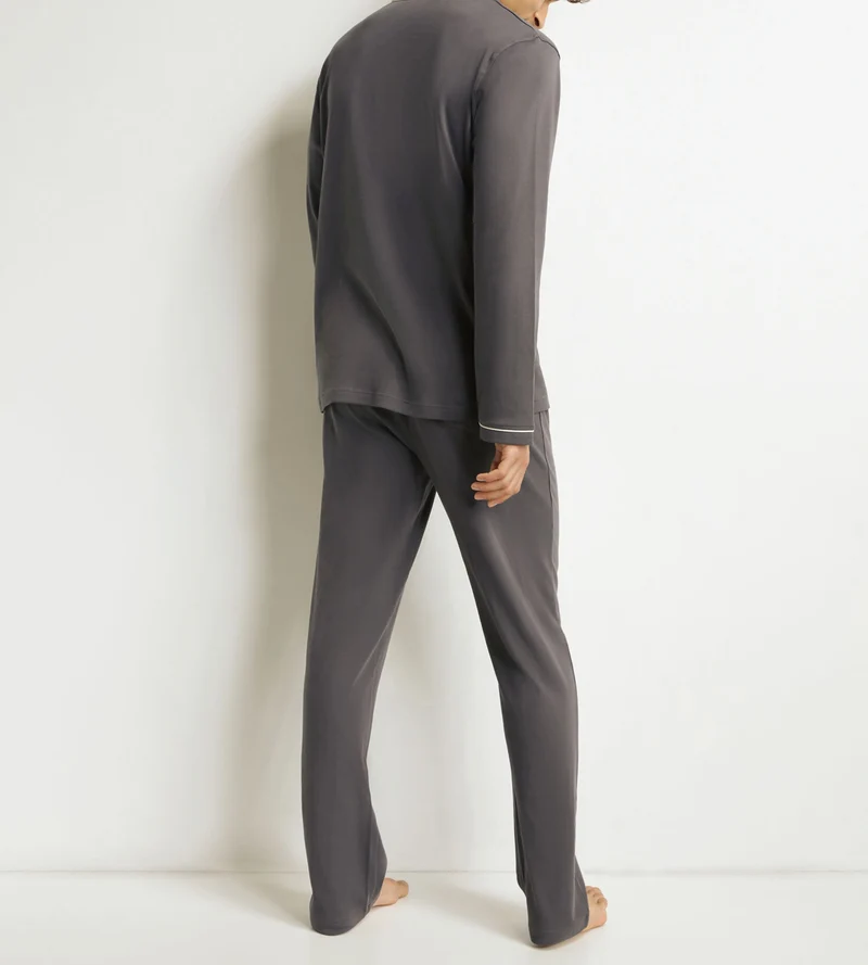 Pyjama-Hosen-Set für Männer Grau Dim