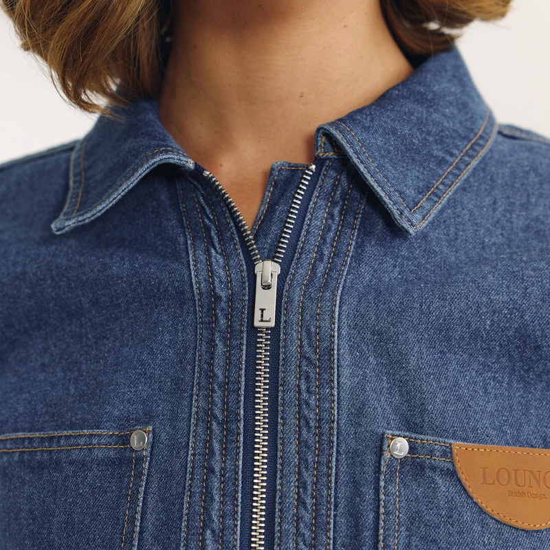 Boxy Denim Jacket - Blue