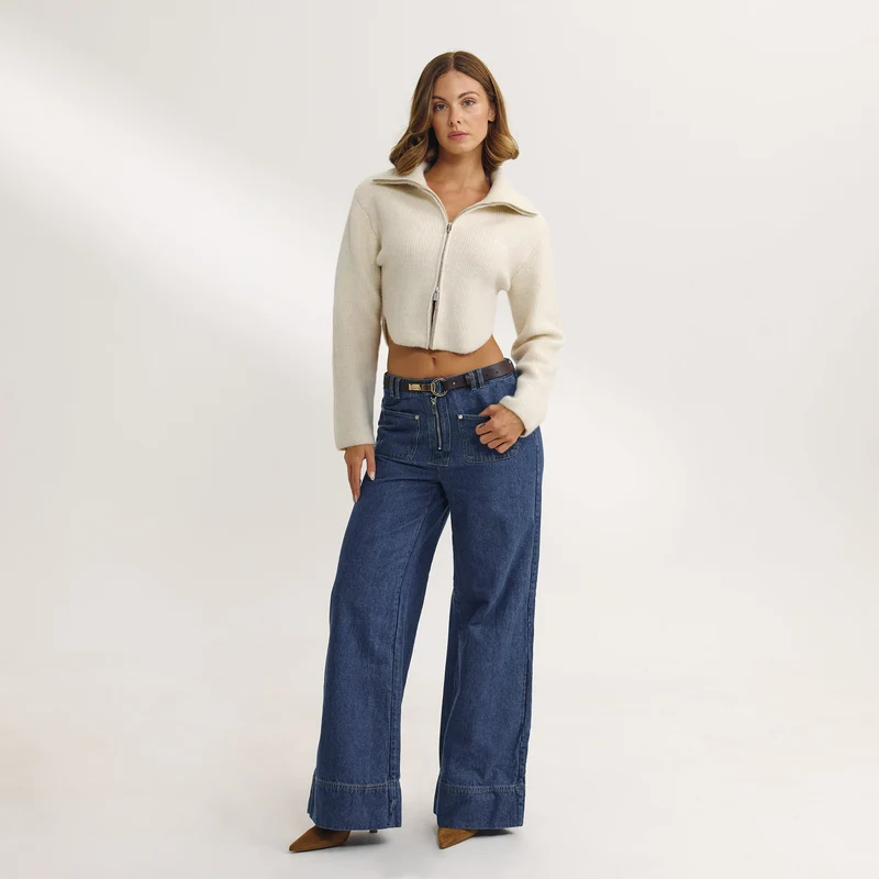 Structured Knitted Jacket - Cream