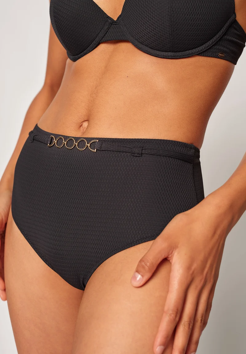 Elegantchain High-waisted bikini bottoms | black 083280-087665