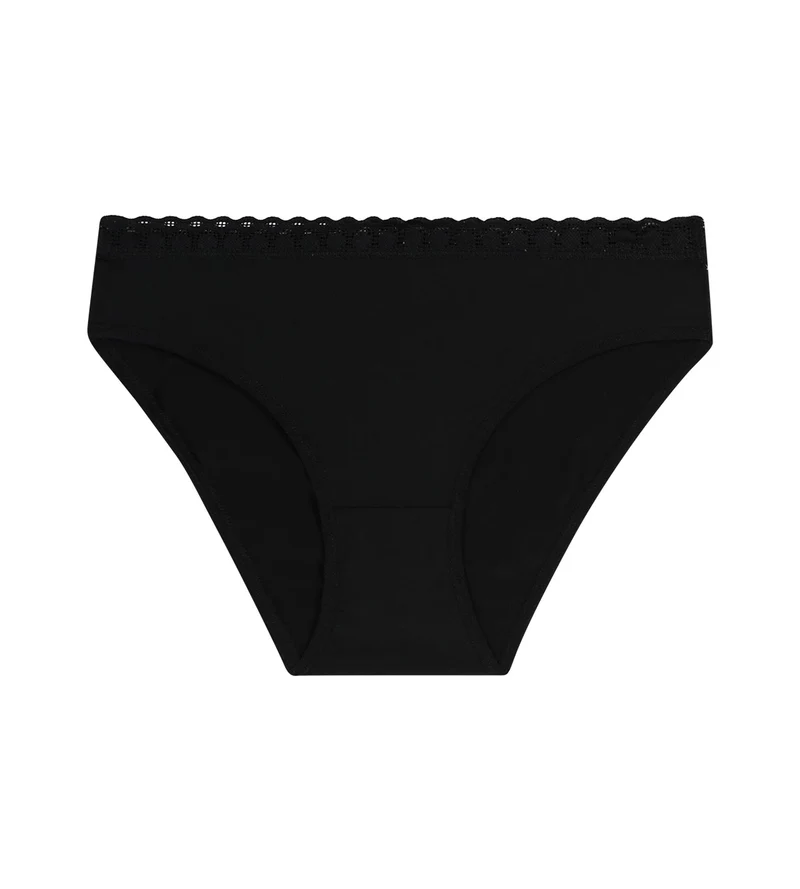 Mädchenhöschen aus Mikrofaser und Spitze Schwarz Daily