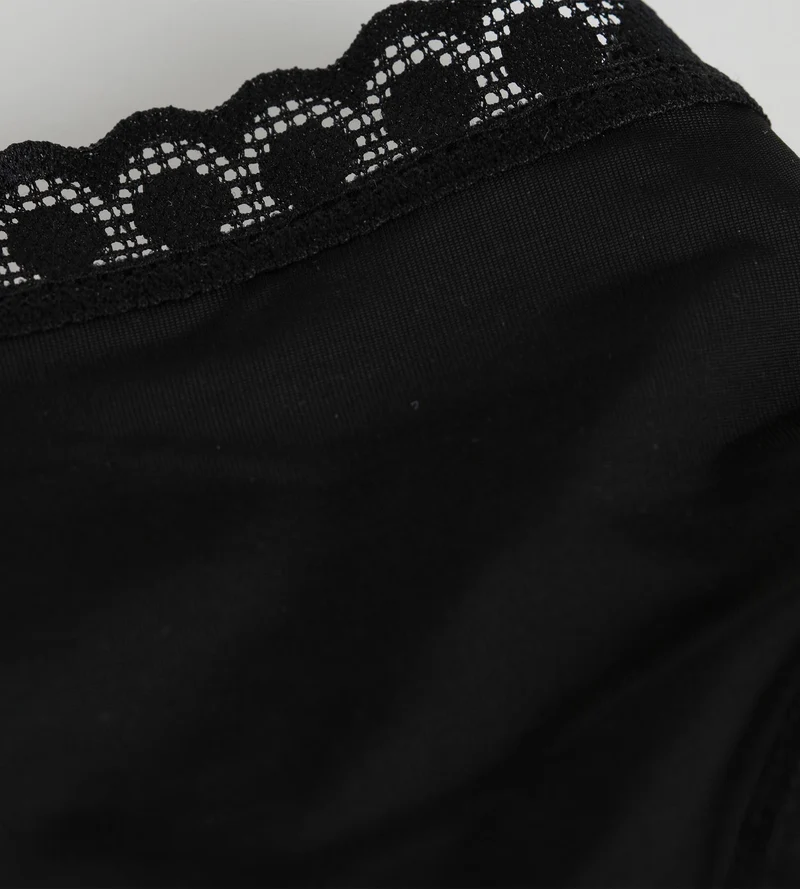 Mädchenhöschen aus Mikrofaser und Spitze Schwarz Daily