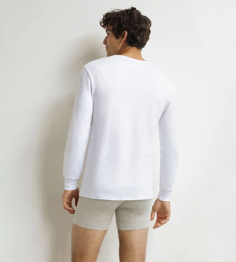 Weißes Herren-T-Shirt aus Baumwolle Dim Thermal