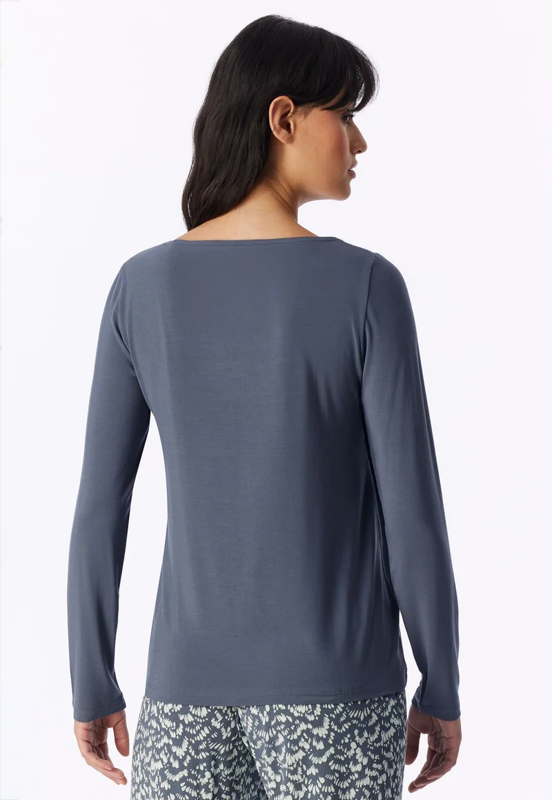 Shirt langarm U-Boot-Ausschnit