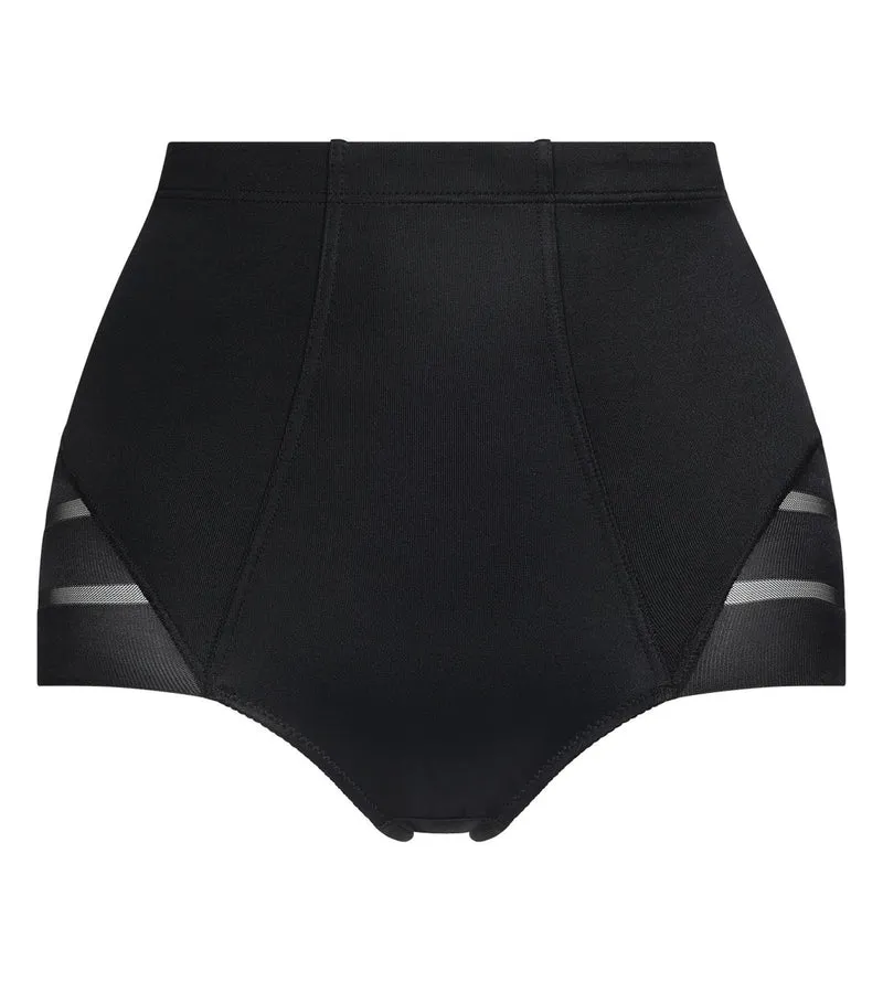Hoher Slip mit flachem Bauch Schwarz Damen Dim Silhouette Élégance