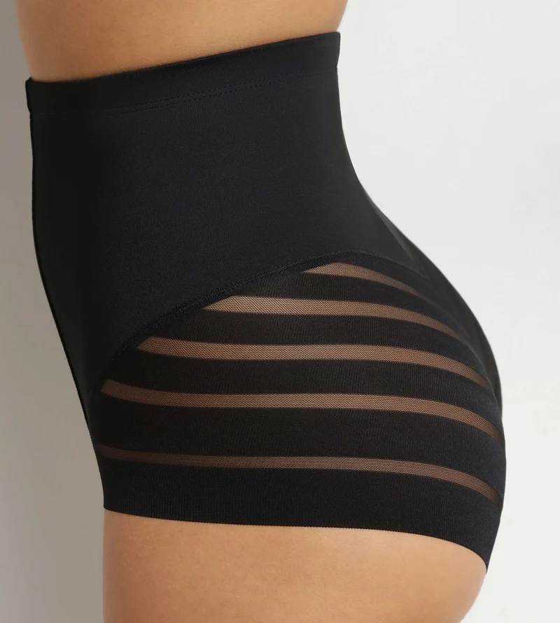 Hoher Slip mit flachem Bauch Schwarz Damen Dim Silhouette Élégance