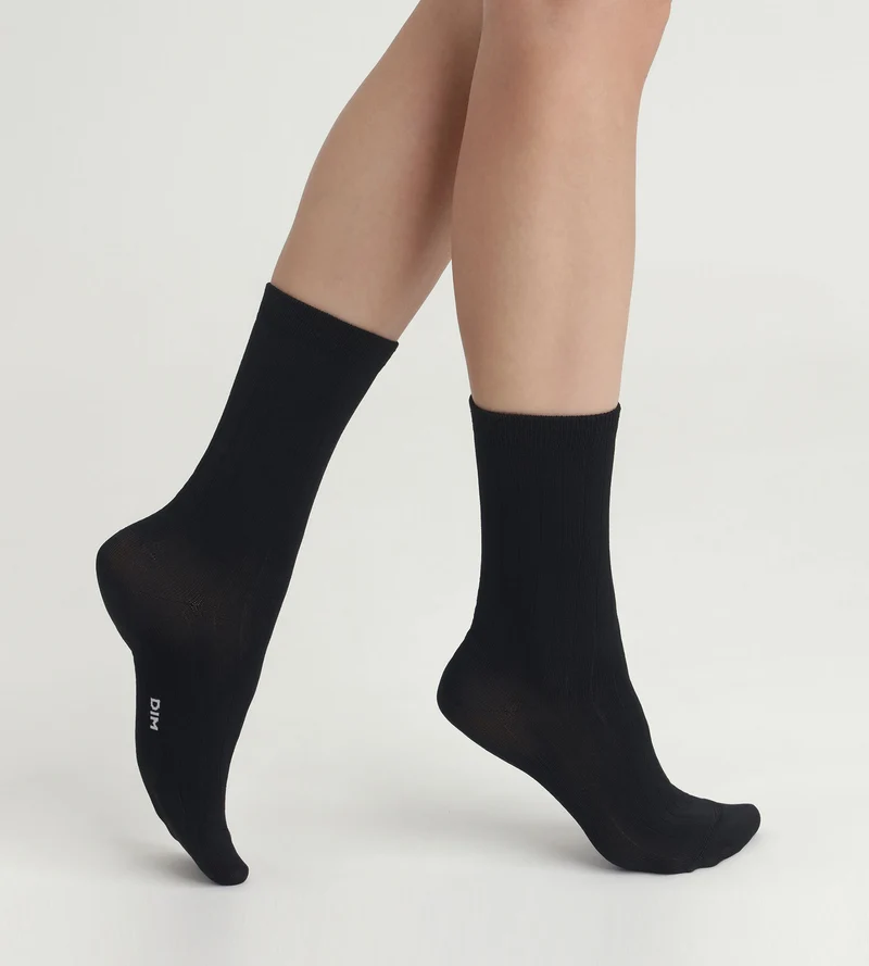 Socken Frau Schwarz Satin Dim Mode