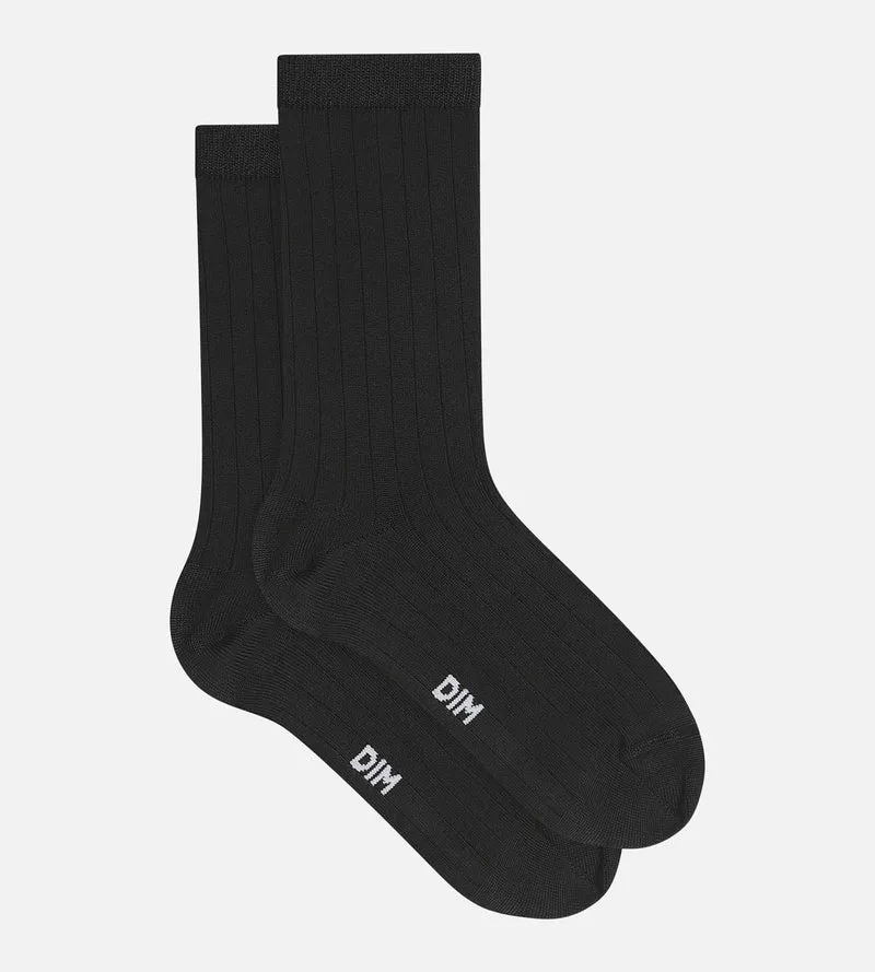 Socken Frau Schwarz Satin Dim Mode
