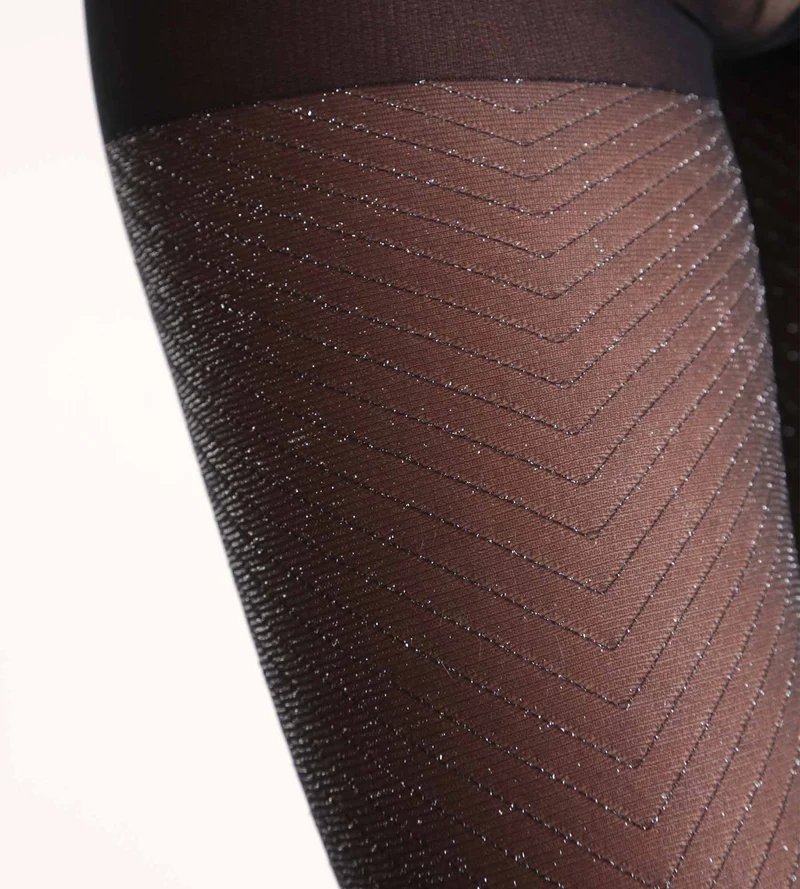 Schwarze Shiny Strumpfhose mit Pailletten Dim Style