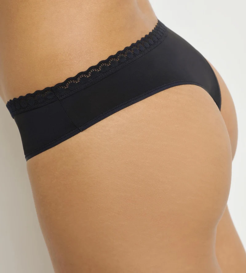 Damen-String mit Spitze Schwarz Daily Micro