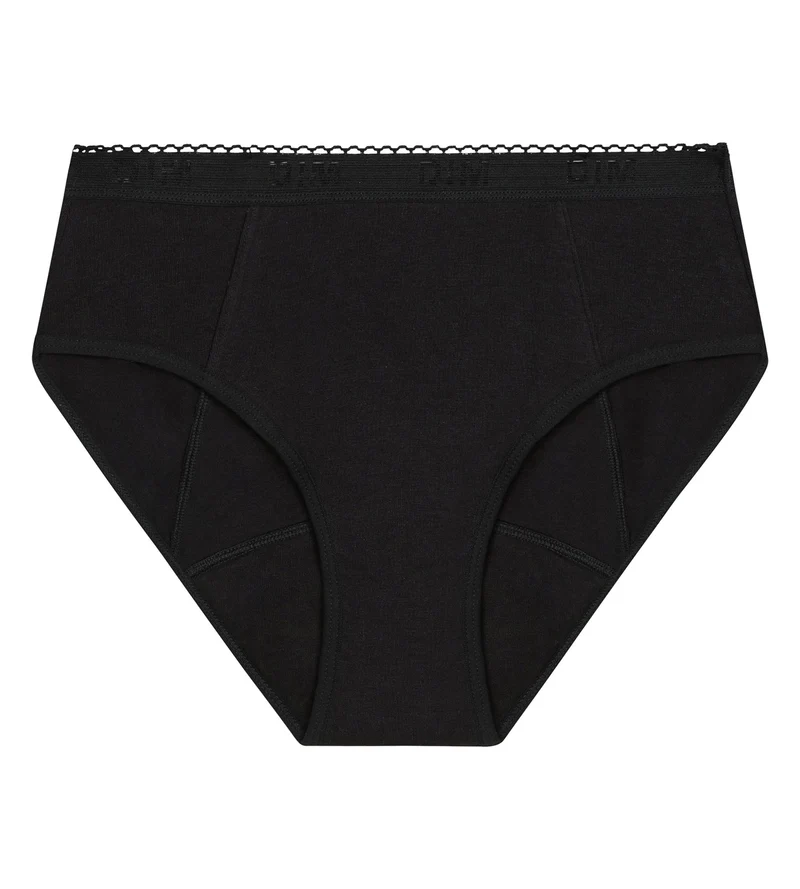 Menstruationsshorty aus Bio-Baumwolle Schwarz Sehr starke Blutung Dim Protect