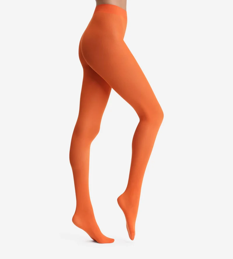 Orange opake 50D Strumpfhose Dim x Ines de la Fressange