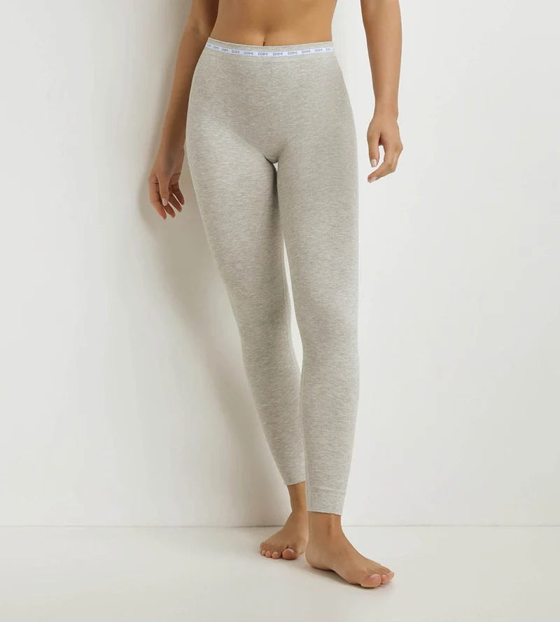 Leggings für Frauen aus geripptem Stoff Grau meliert Dim Icons