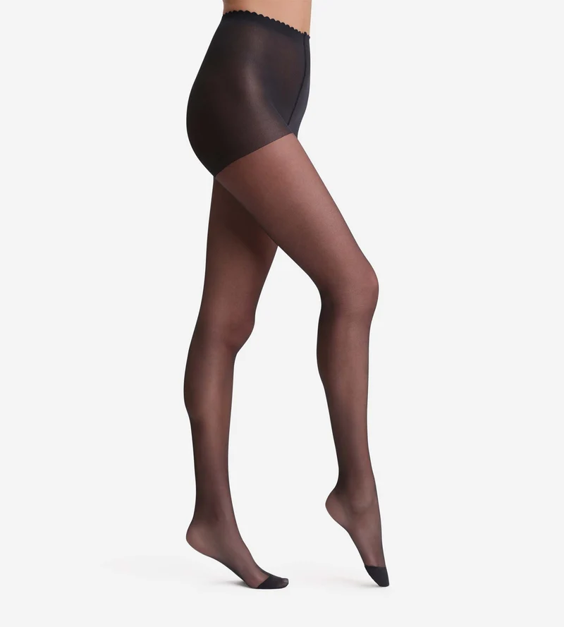 Transparente Strumpfhose schwarz mit Nude-Effekt 17D Body Touch