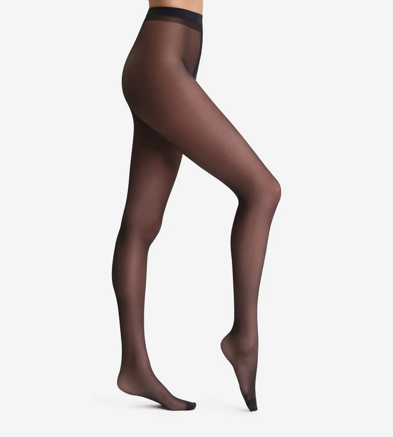 Diam's Silhouette Fuselée halbtransparente schwarze Strumpfhose