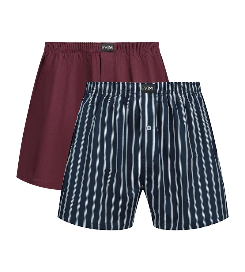 2er-Pack Unterhosen für Männer Blau gestreift Rot Baumwolle Stretch