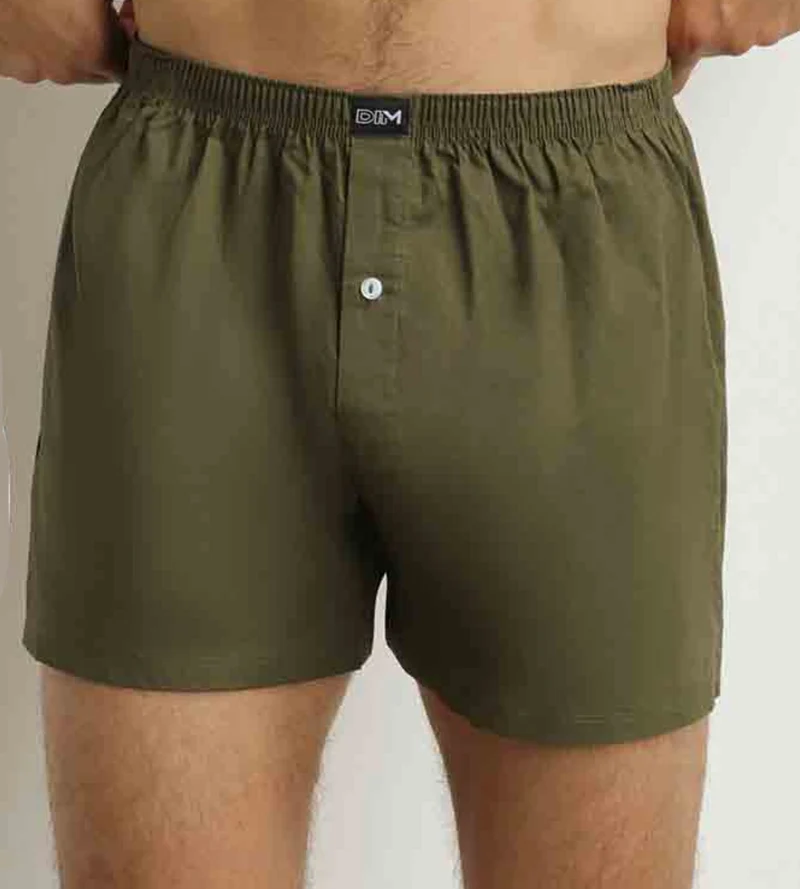 2er-Pack Boxershorts für Männer Beige gestreift Grün Baumwolle Stretch