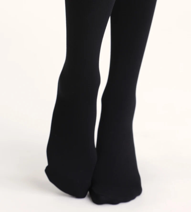 Kniestrümpfe aus Fleece schwarz undurchsichtig 140D Dim Thermo