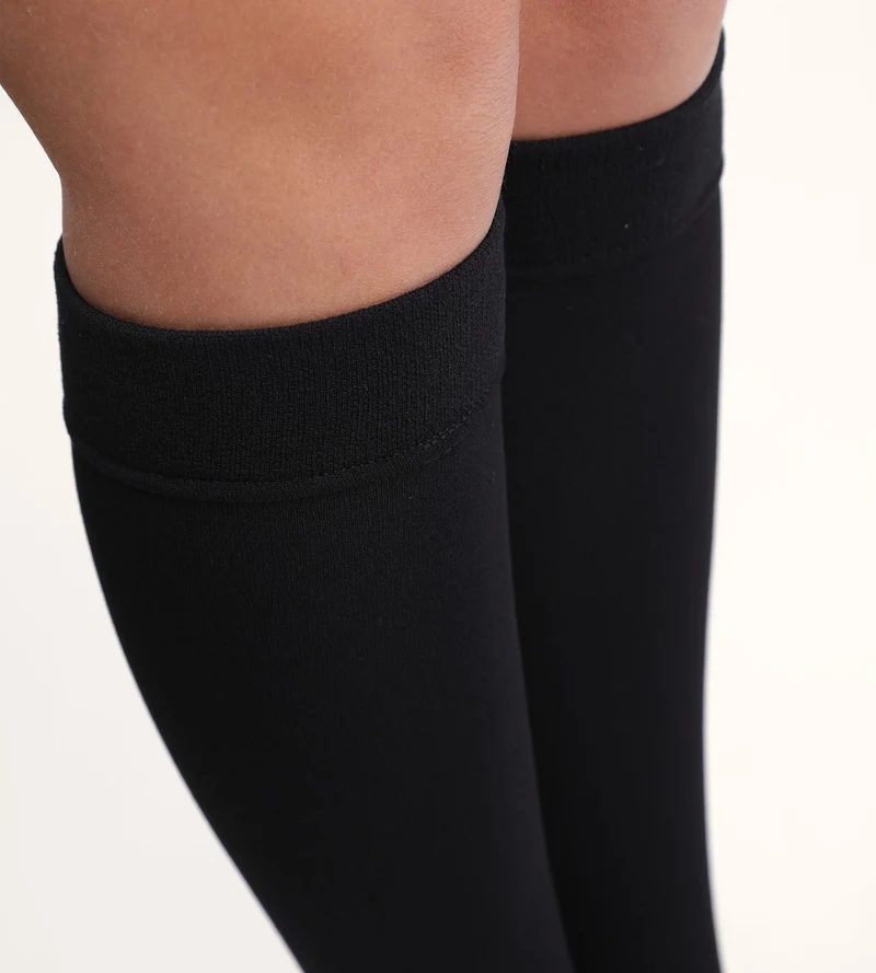 Kniestrümpfe aus Fleece schwarz undurchsichtig 140D Dim Thermo