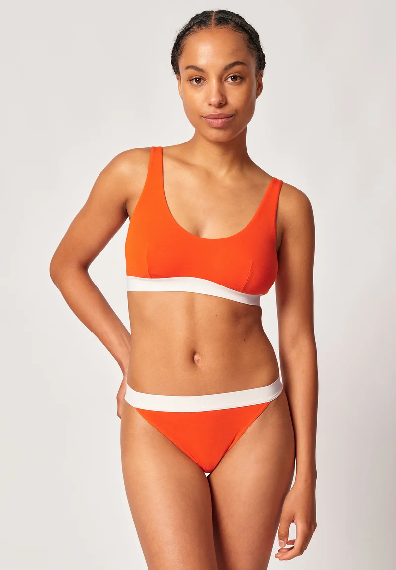 Modal Retro Crop top remov. pads | red orange 083320-08S796