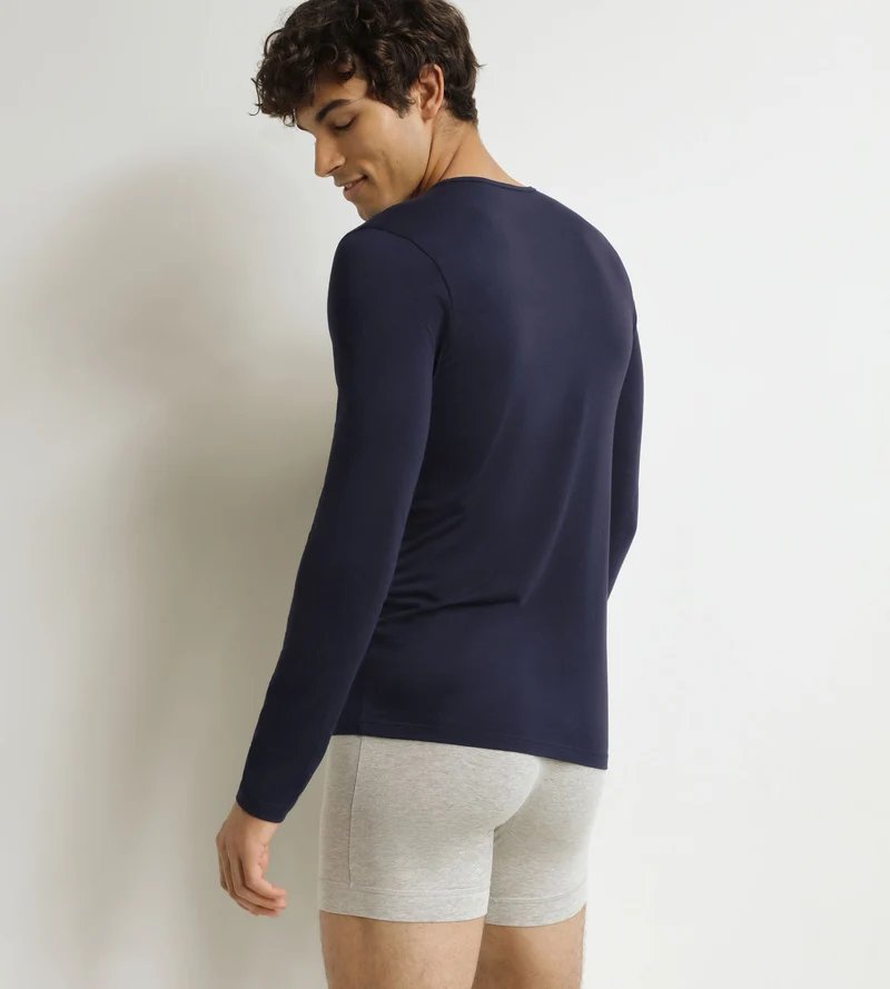 Herren-Langarmshirt Blau Dim Thermal
