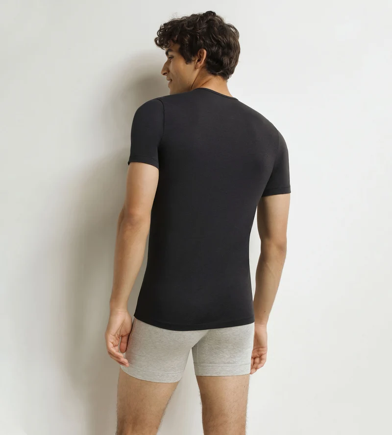 Herren-T-Shirt mit kurzen Ärmeln Schwarz Dim Thermal