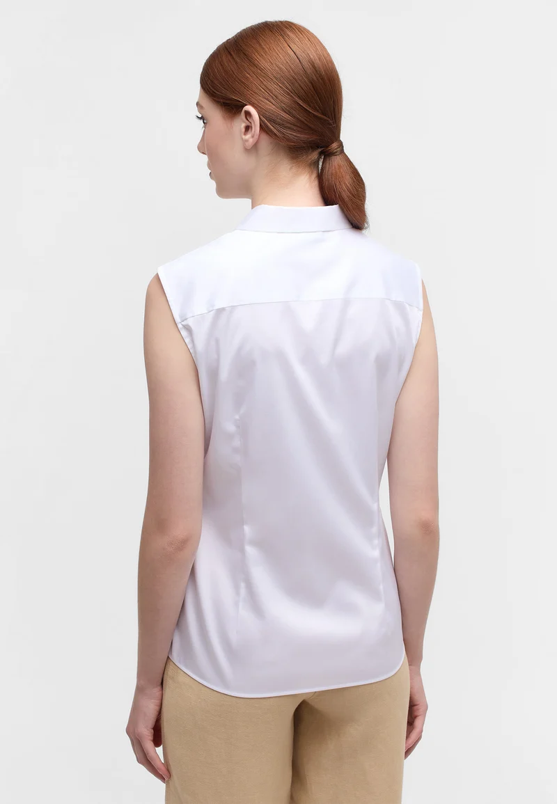 Satin Shirt Bluse Satingewebe ohne Arm