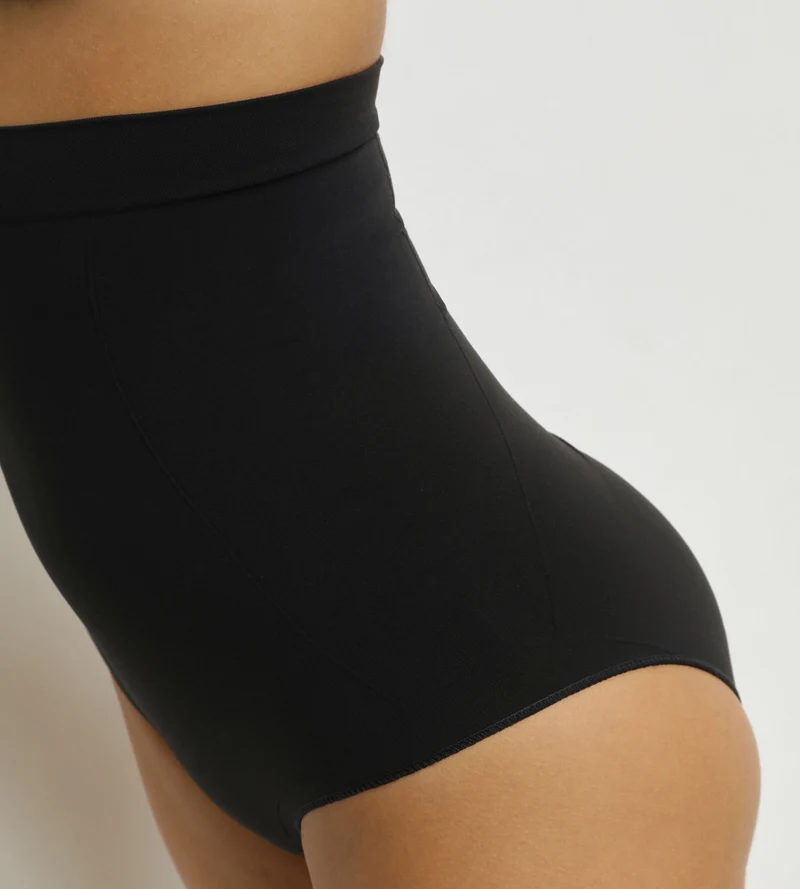 Slip, Damen, hohe Taille, zweite Haut Schwarz Dim Silhouette