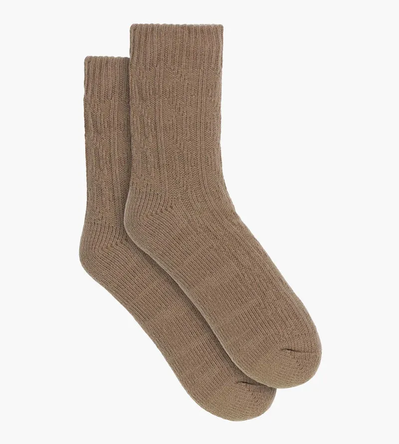 Warme Socke Frau Braun Cocoon Fleece