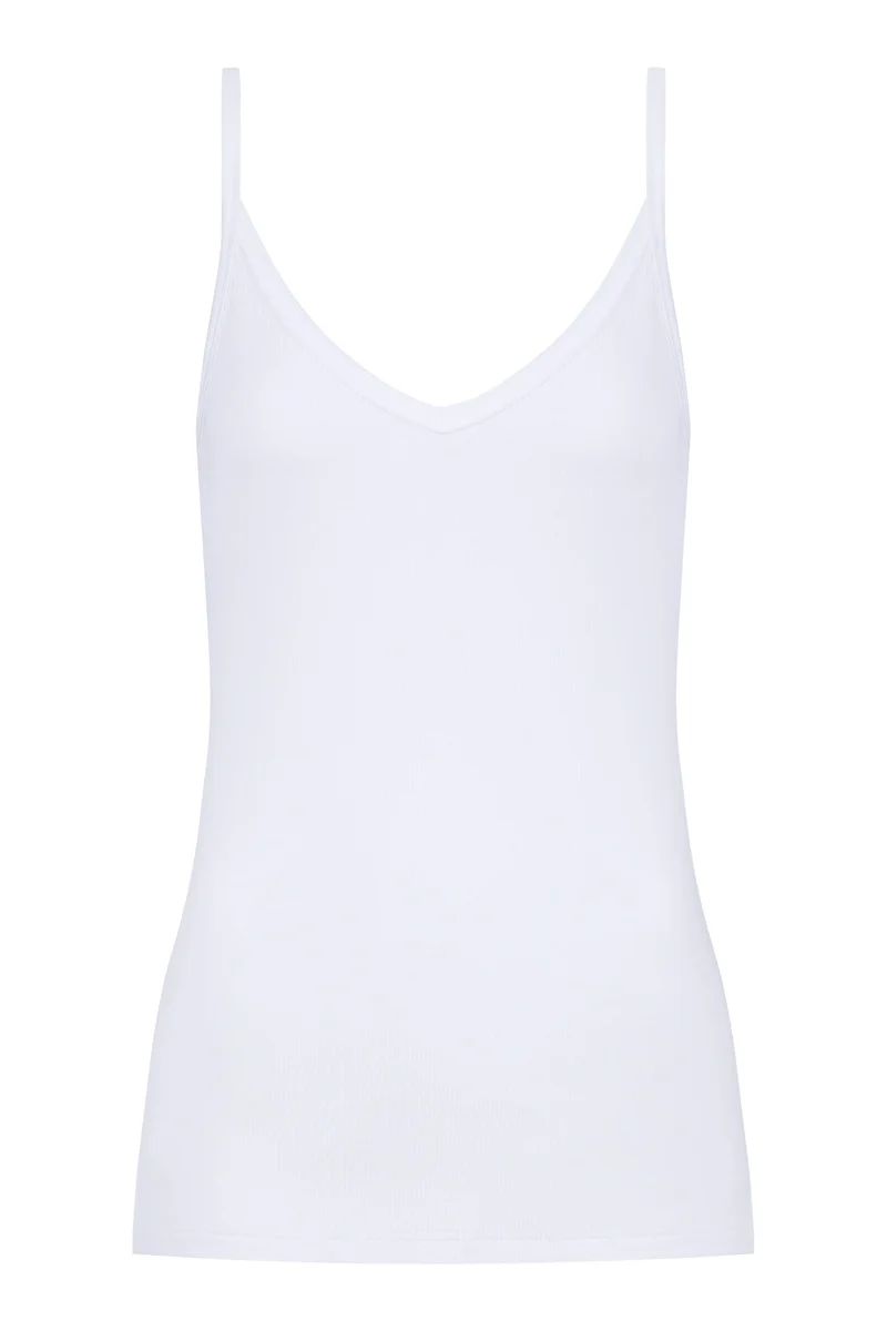 Spaghetti-Top, V-Neck, ORGANIC COTTON
