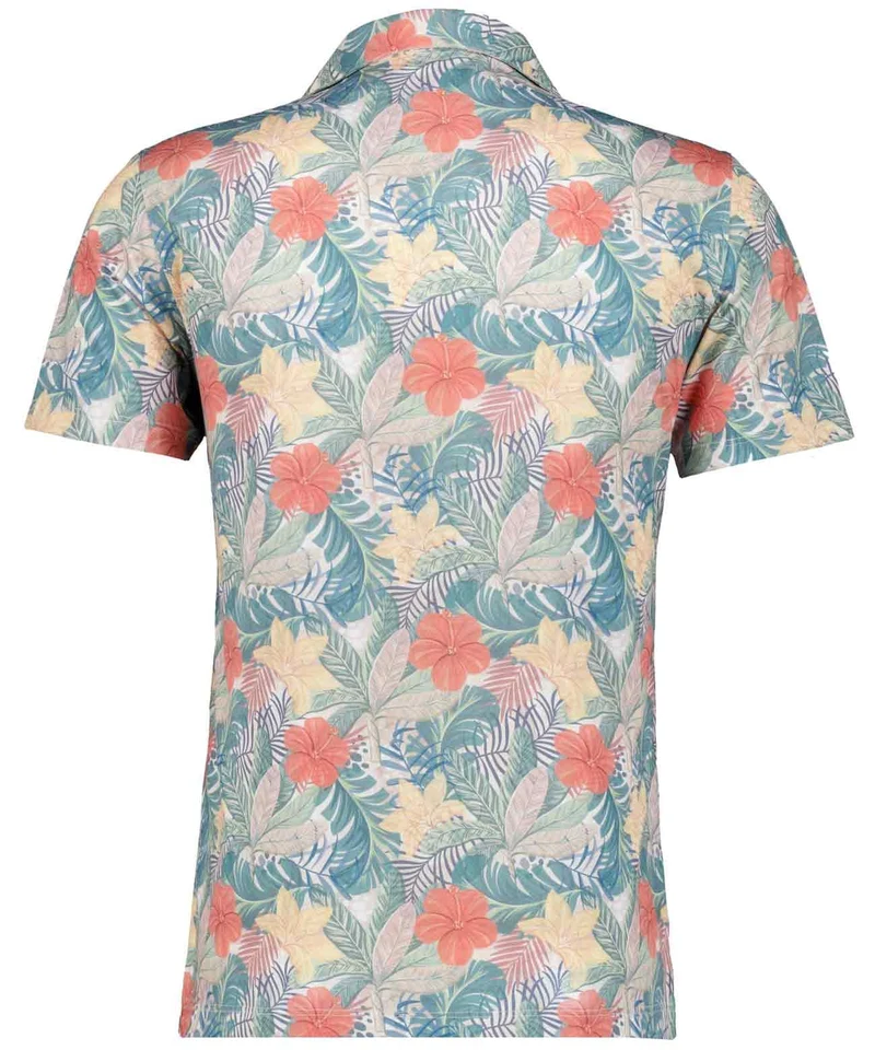 Softknit-Hemd mit Tropical-Print, kurzarm