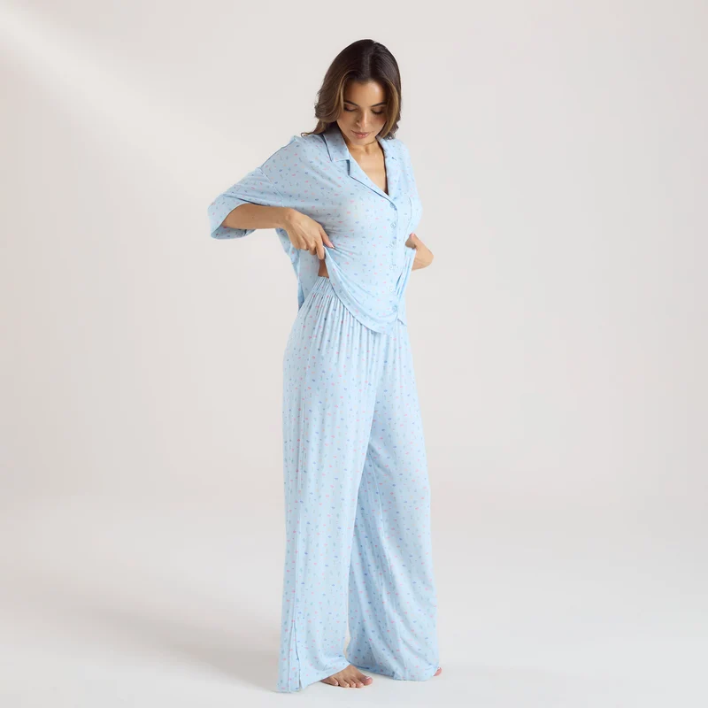 Modal Pyjama Bottoms - Blue Floral
