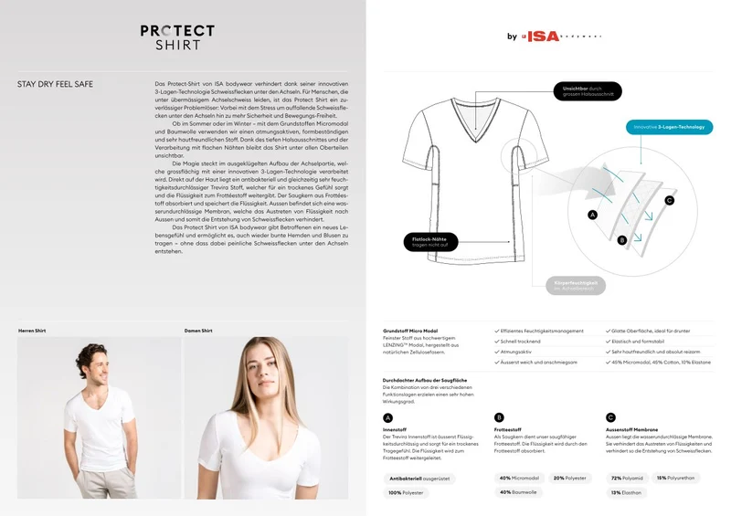 Protect Shirt mit V-Ausschnitt, STAY DRY FEEL SAVE