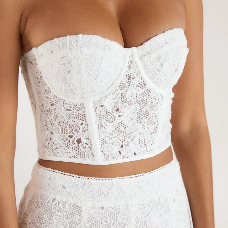 Lace Corset Top - White