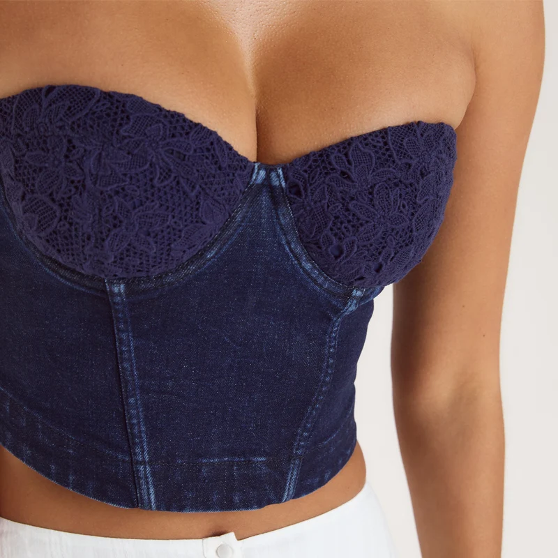Denim Corset Top - Indigo