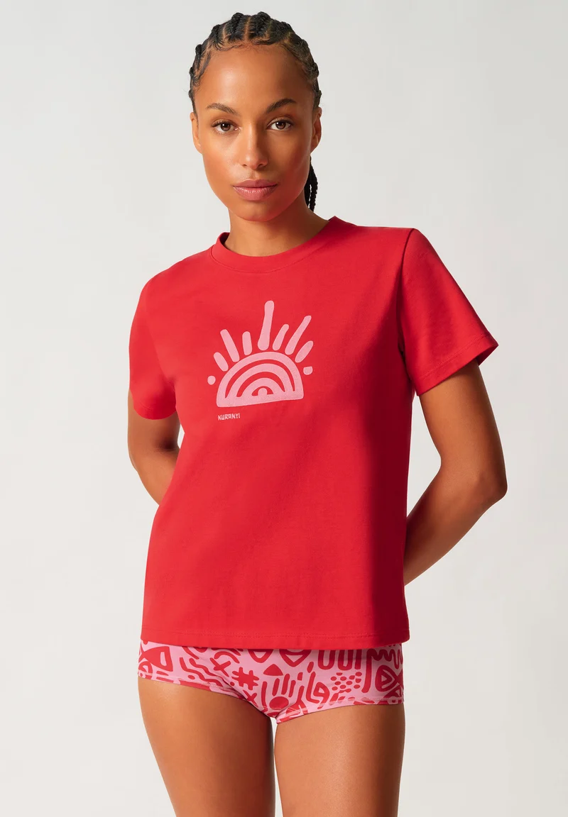 Premium Heavy Tee Shirt short sleeve | kuranyi red 087525-08A163