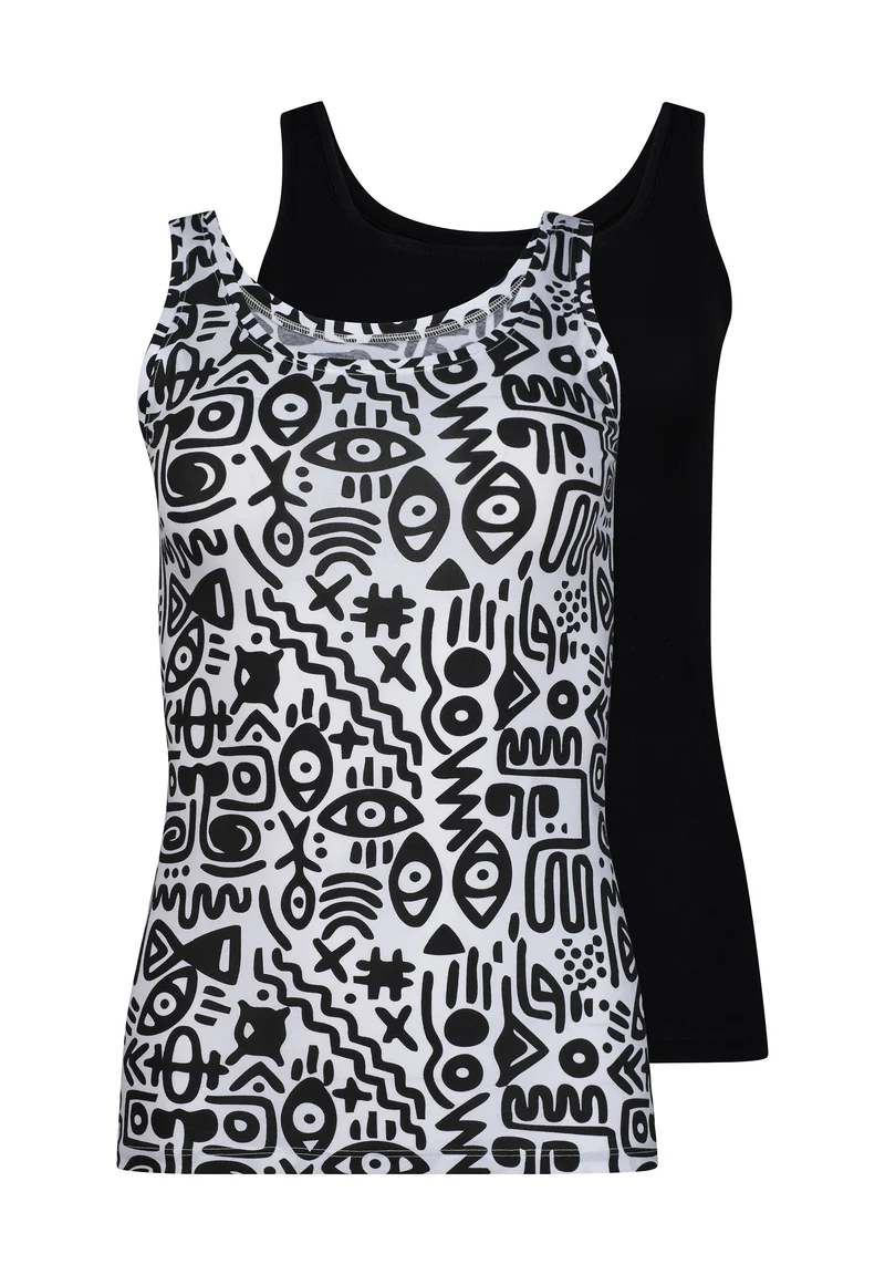 SKINY ADVANTAGE Cotton Stretch Tank top 2 pack | kuranyiblack selection 087098-08A165