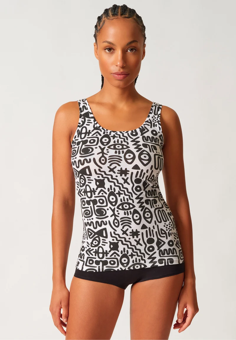 SKINY ADVANTAGE Cotton Stretch Tank top 2 pack | kuranyiblack selection 087098-08A165
