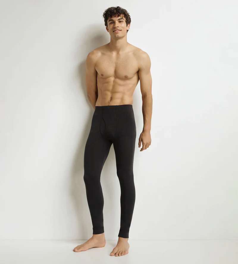 Isolierende Herrenleggings Schwarz Dim Thermal