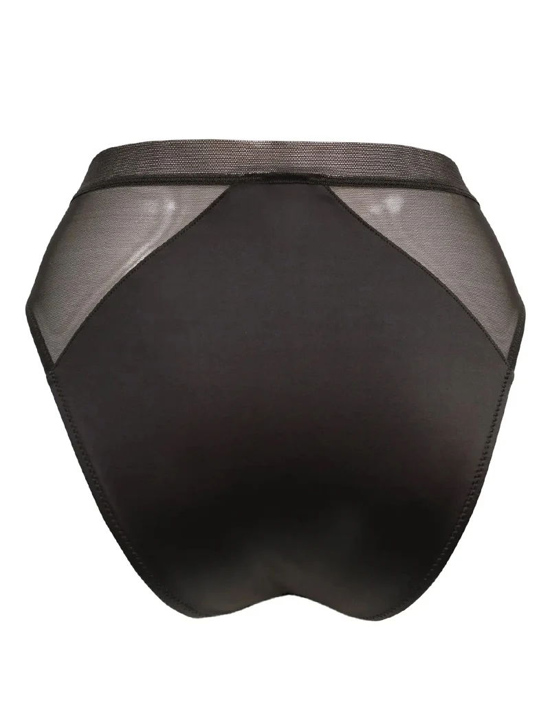 Pour Moi Gigi High Leg Brief Black/Rose Gold