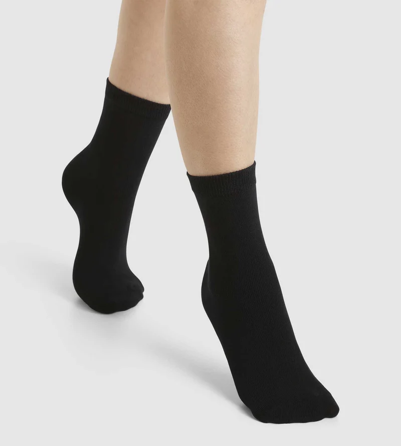 Schwarze warme Socken Kinder Thermo Fleece