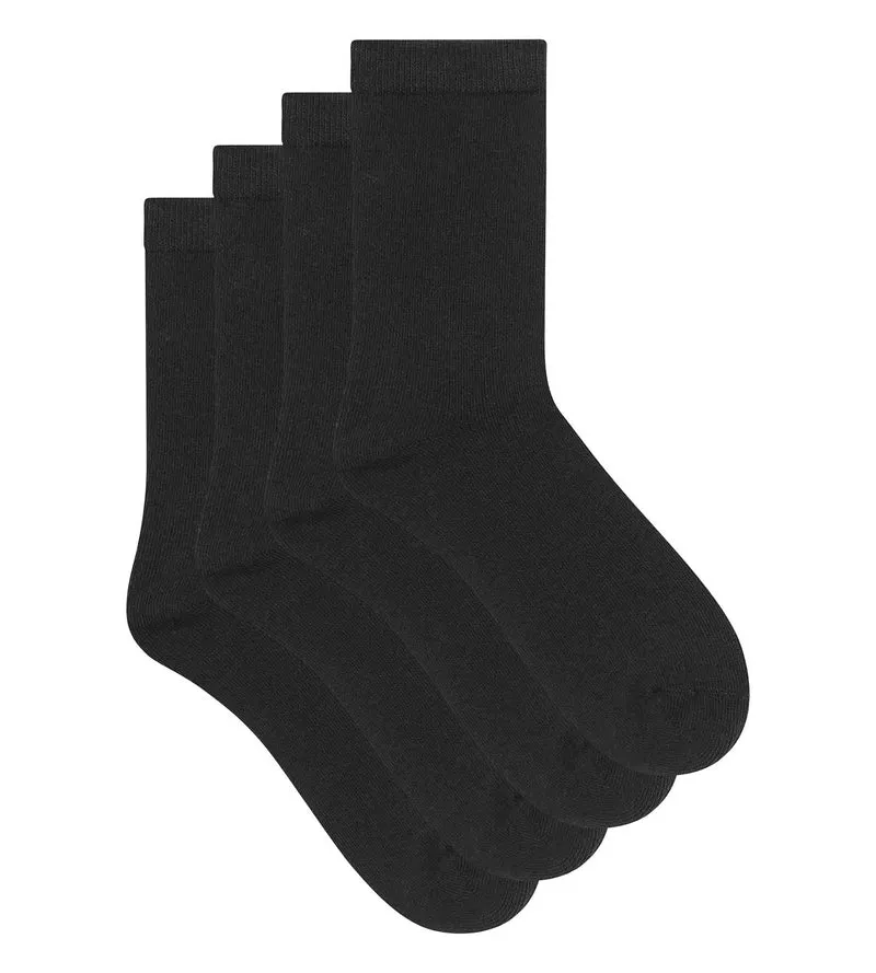 Schwarze warme Socken Kinder Thermo Fleece