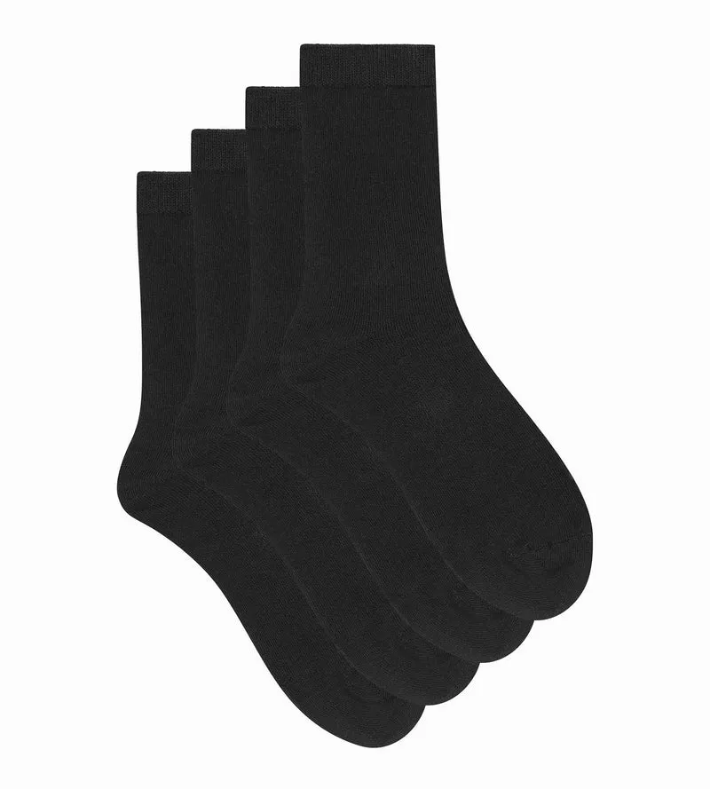 2-Paar-Set Damen-Socken Schwarz Thermo Fleece
