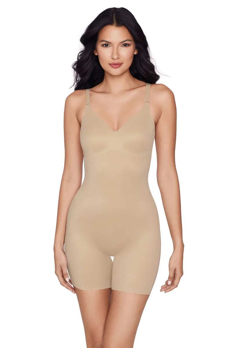 Miraclesuit Shapewear – All-in-One-Bikeshorts mit tiefem Rücken, warmes Beige