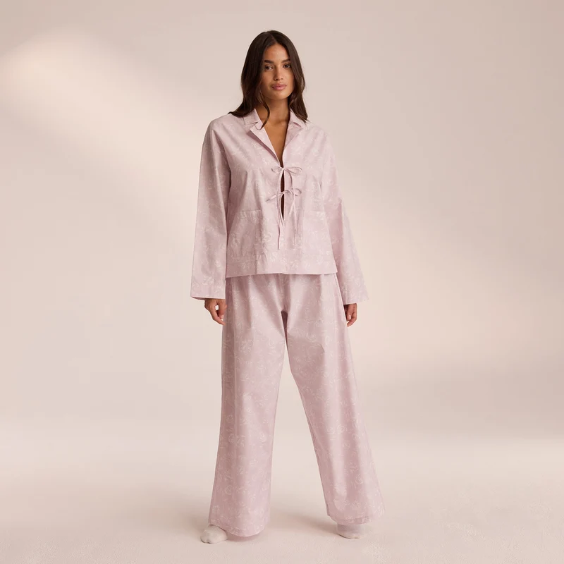Cotton Pyjama Bottoms - Lilac