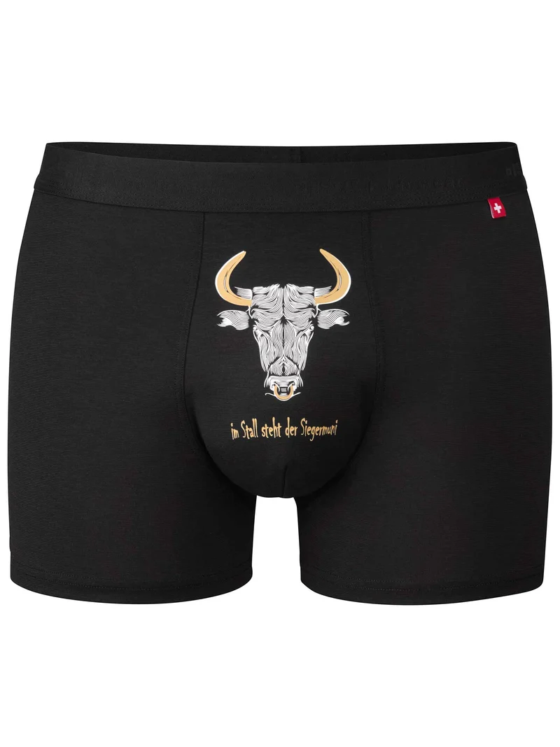 Pant Andy SCHWINGER schwarz mit Stier-Aufdruck