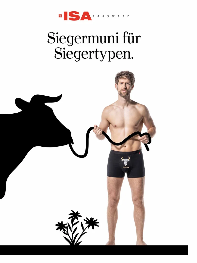 Pant Andy SCHWINGER schwarz mit Stier-Aufdruck