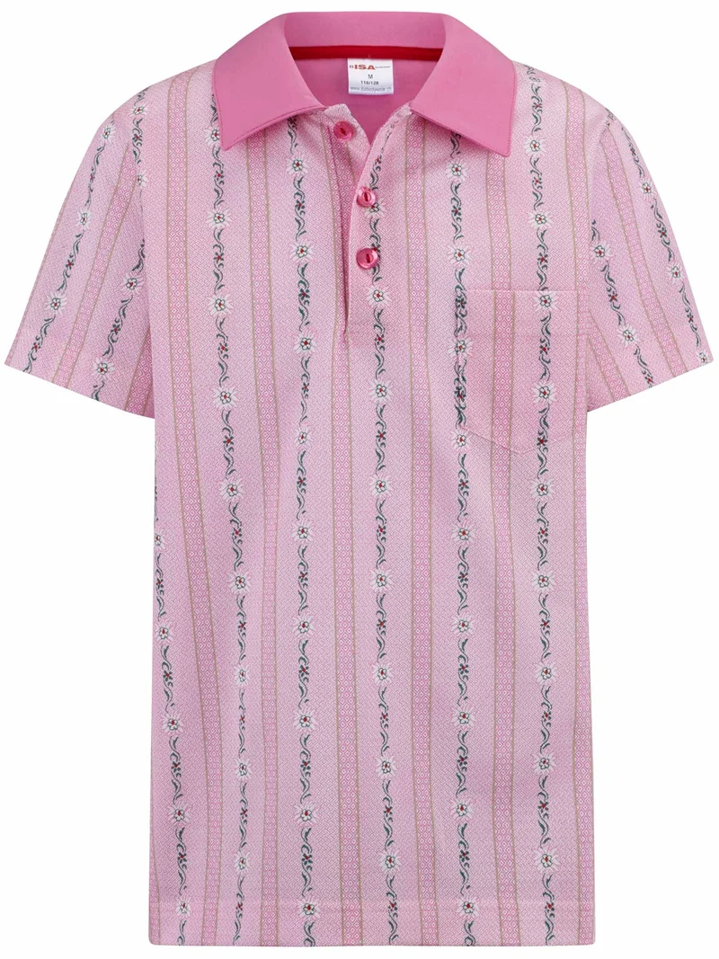 Damen-Poloshirt, kurzarm, EDELWEISS, in hellblau und pink