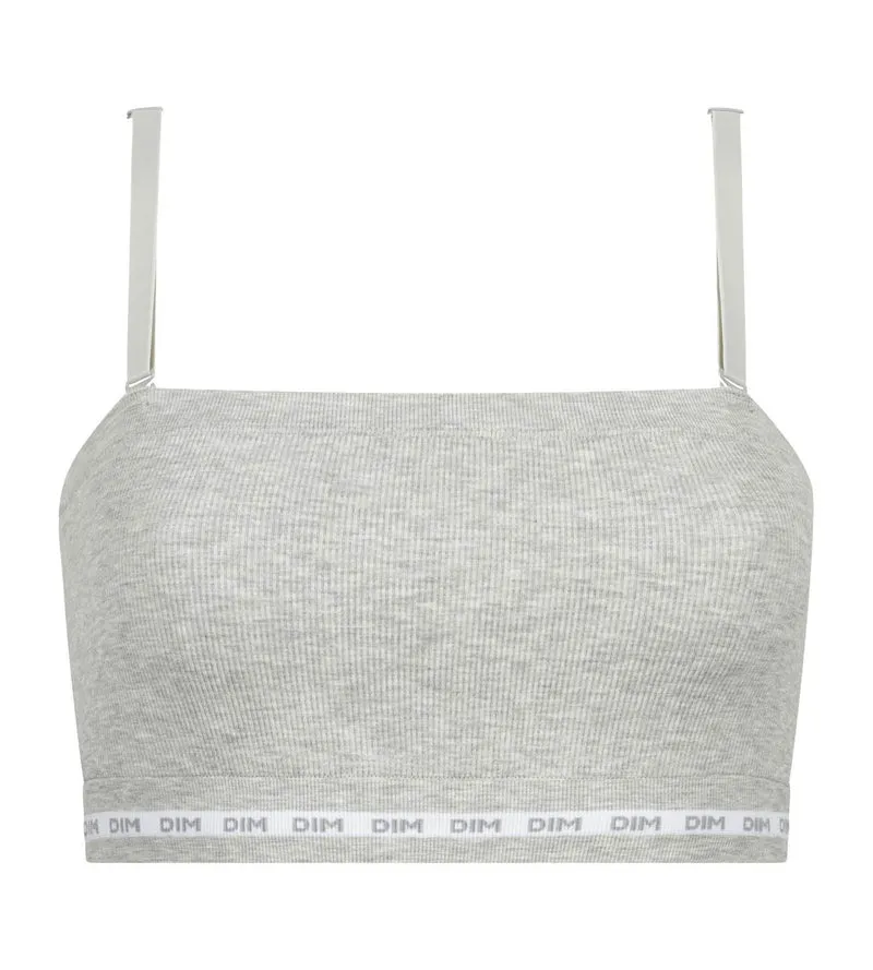 Gerippter Damen-BH Grau meliert Dim Icons